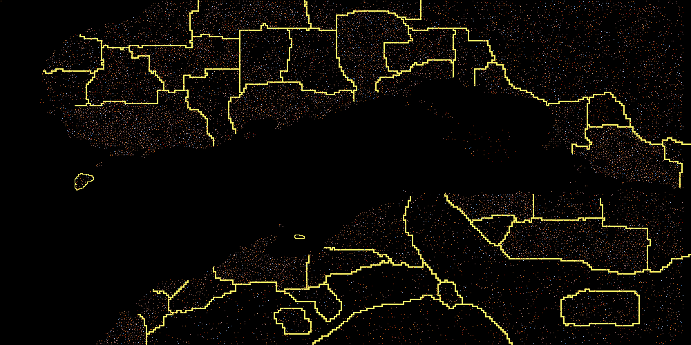 Daggerfall Map Hand Redrawn Borders With Locations Dots As Their Correct Color