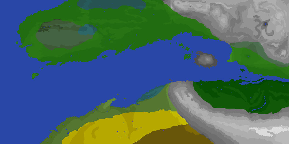Daggerfall &quot;Climate.pak&quot; data combined with &quot;Woods.wld&quot; heightmap data for shading